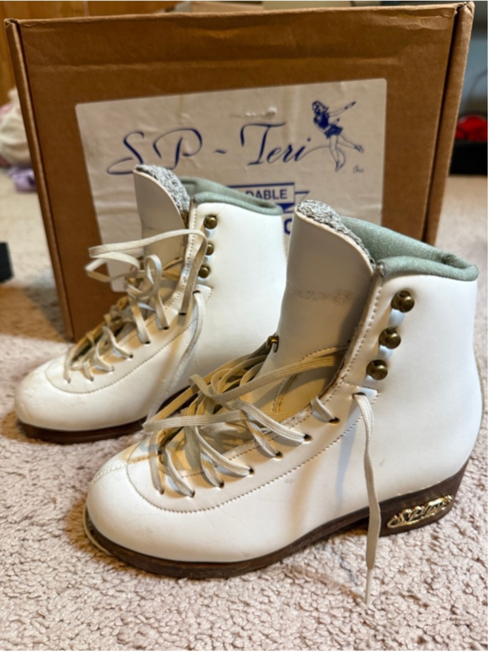 SP Teri Pro-Teri Figure Skating Boots Size 1.5 A Narrow Boots Only - Picture 3 of 6